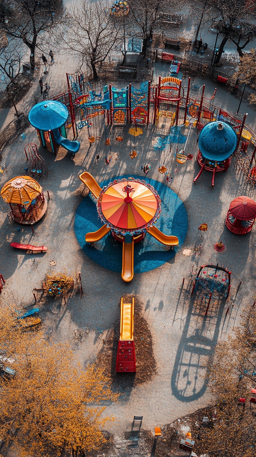 Free Colorful playground aerial Image - Playground, Aerial, Carousel ...