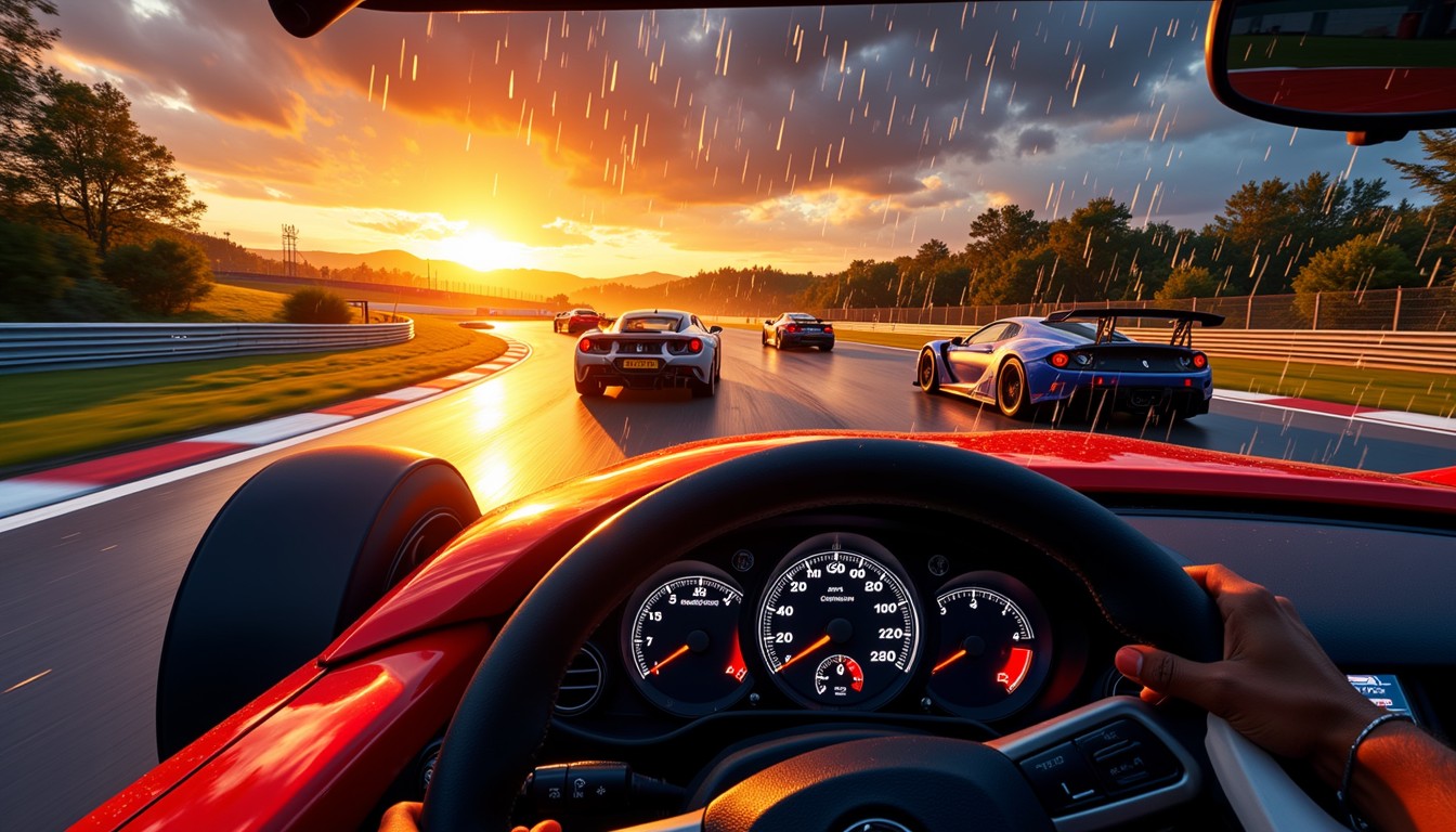 Sunset Image Racing Free Sunset Racing Intensity Image - Racing, Sunset, Raindrop ...