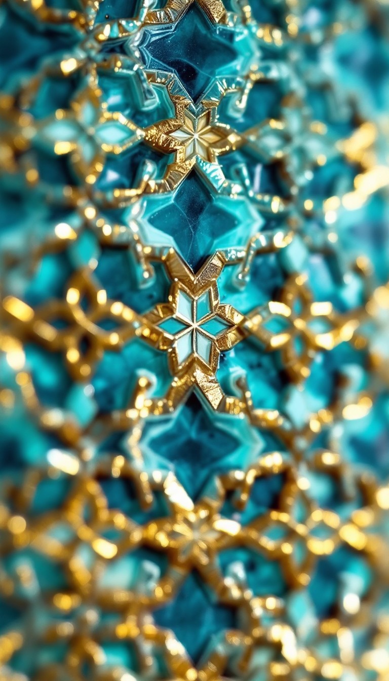 Free Golden Turquoise Pattern Image - Geometric, Islamic, Turquoise ...