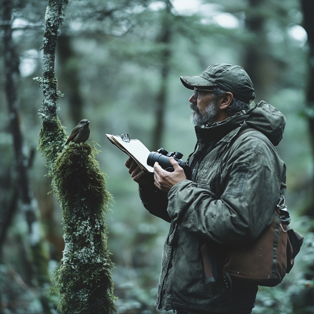 Free Man Observing Bird Image - Man, Bird, Forest | Download at StockCake