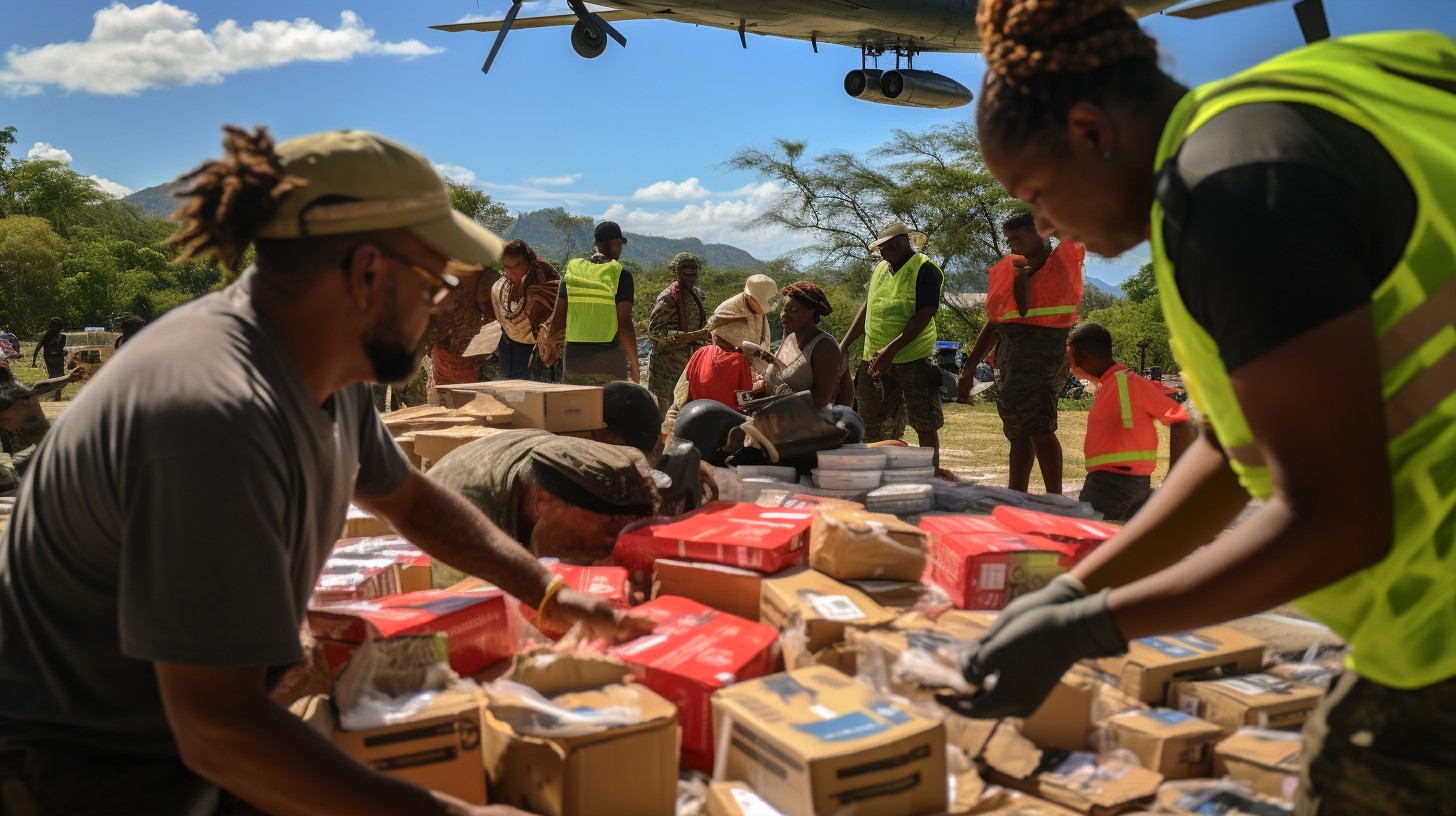 Free Aid Distribution Effort Image - Volunteers, Aircraft, Supplies ...