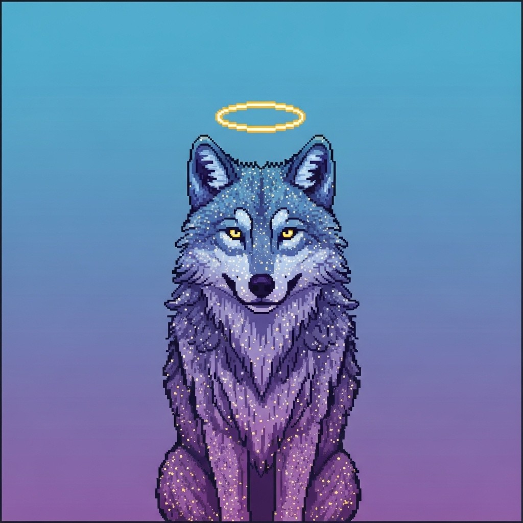 Free Celestial Guardian Wolf Image - Wolf, Celestial, Pixel | Download ...