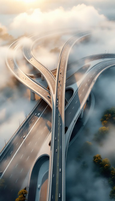 Free Misty Highway Junction Image | Download at StockCake