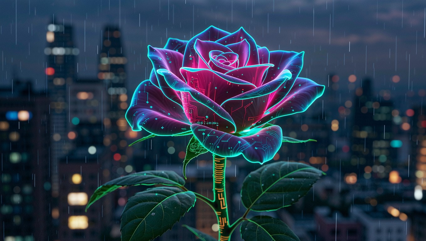 Free Neon Cyberpunk Rose Photo - Neon, Cyberpunk, Rose | Download at ...