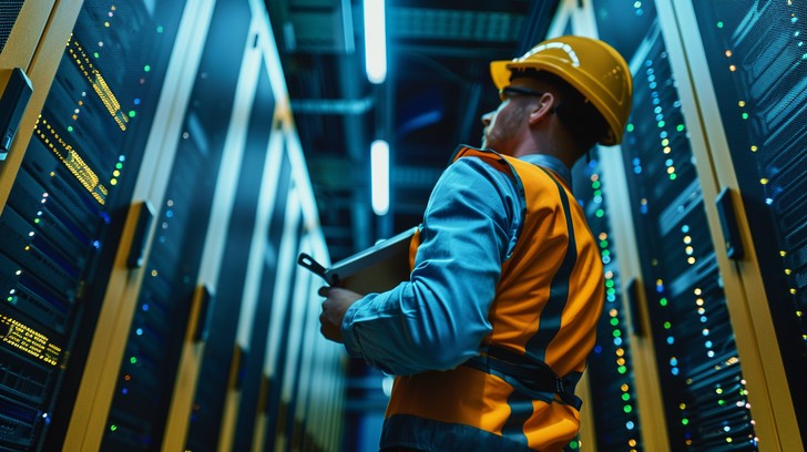 Free Tech Worker Inspects Image | Download at StockCake