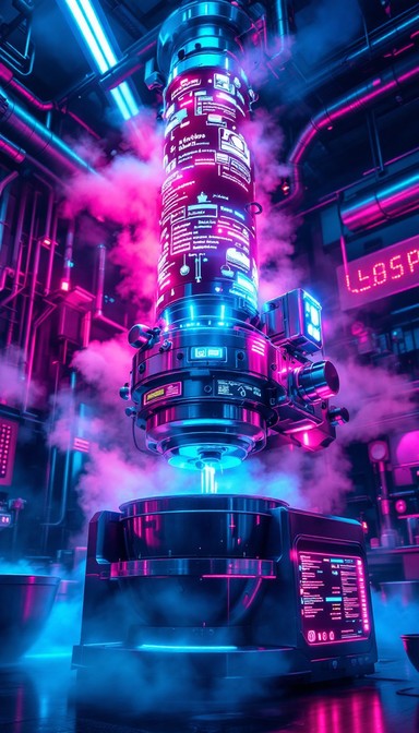 Free Neon Industrial Tower Image - Cyberpunk, Neon, Industrial ...