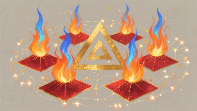 Triangular Flames Free Sacred Flame Ceremony Image - Ritual, Candles, Geometric ...