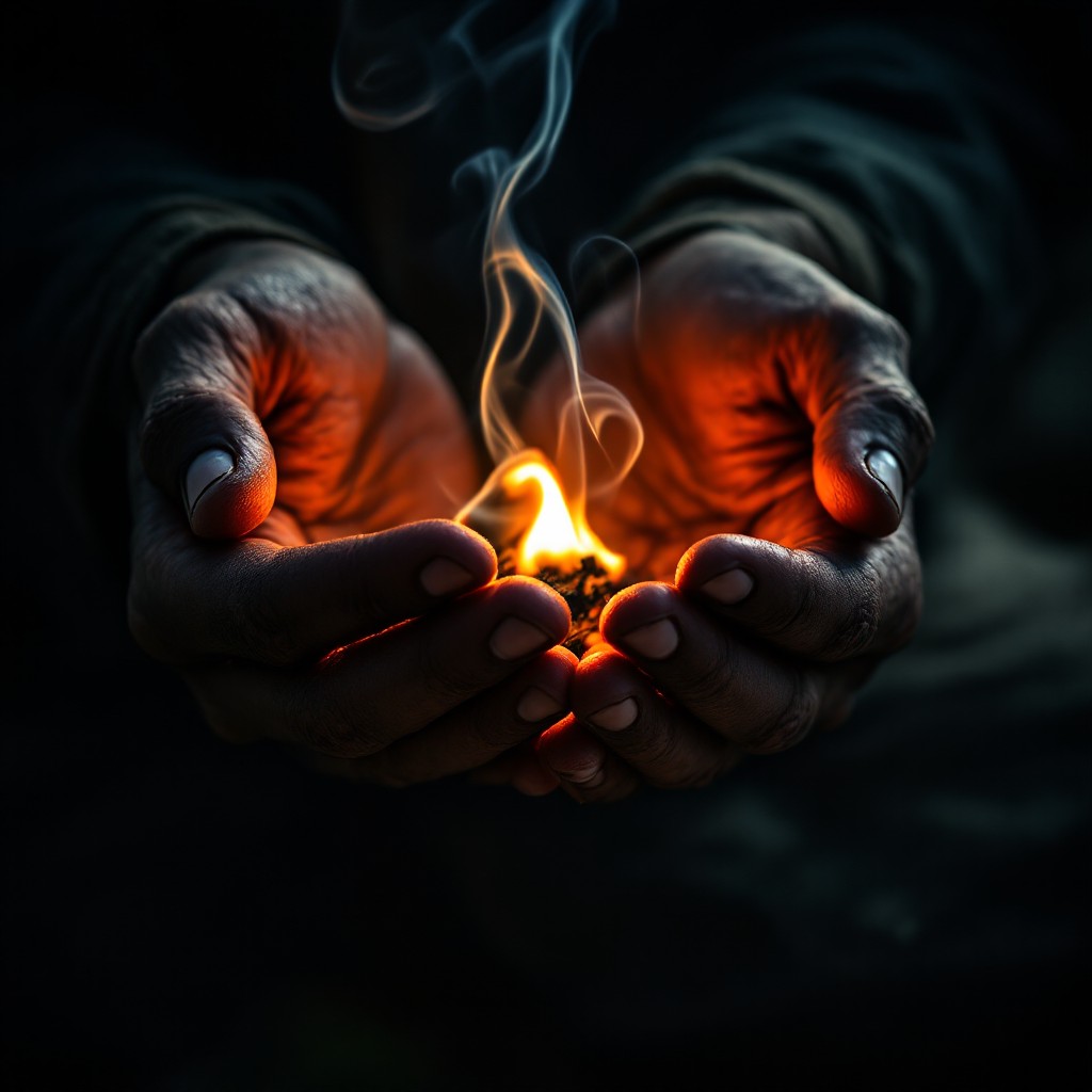 Middle Hand Fire Free Hands Holding Fire Image - Fire, Flame, Hands | Download at StockCake