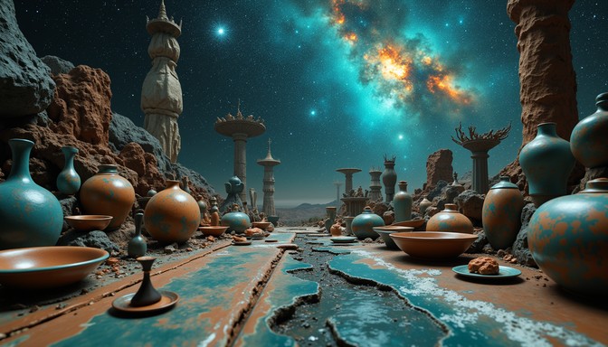 Space Pottery Example Free Cosmic Pottery Workshop Image - Pottery, Cosmic, Surreal ...