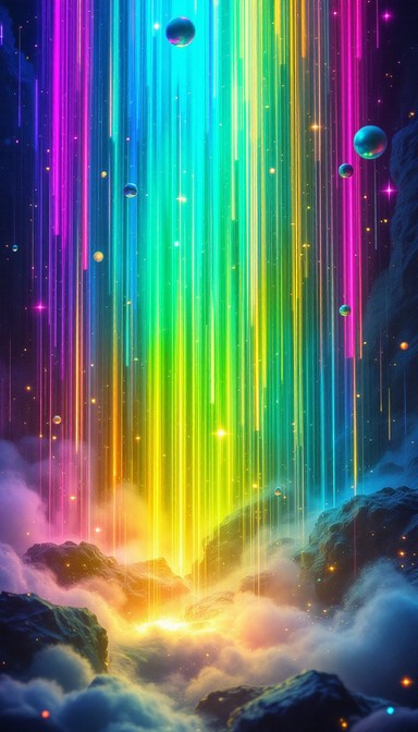 Free Rainbow Digital Waterfall Image - Rainbow, Cyberpunk, Neon ...