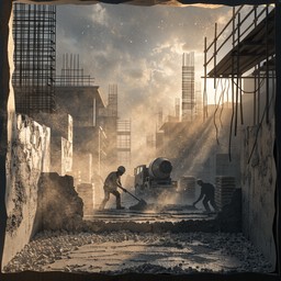 Contruction Paper Man Free Paper Construction Scene Image - Diorama, Papercraft, Construction ...