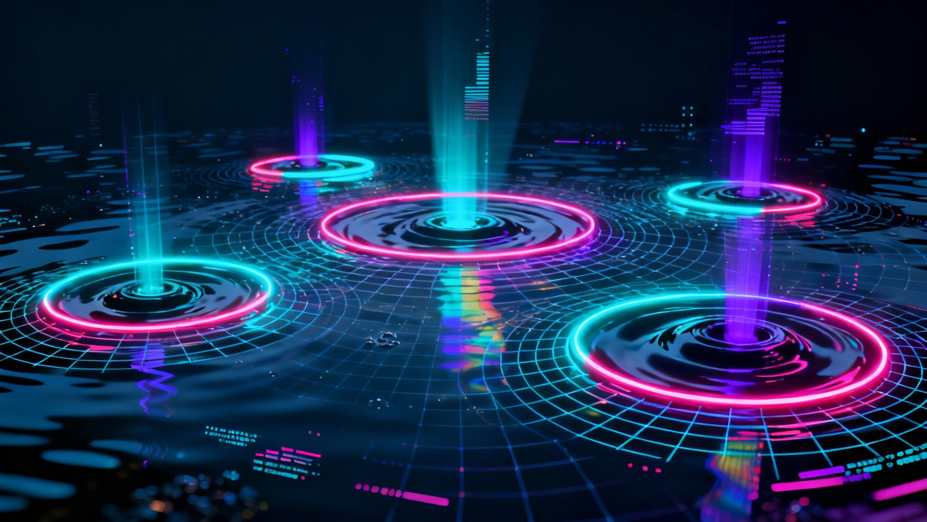 Free Neon Ripple Waves Photo - Neon, Cyberpunk, Ripples | Download at ...