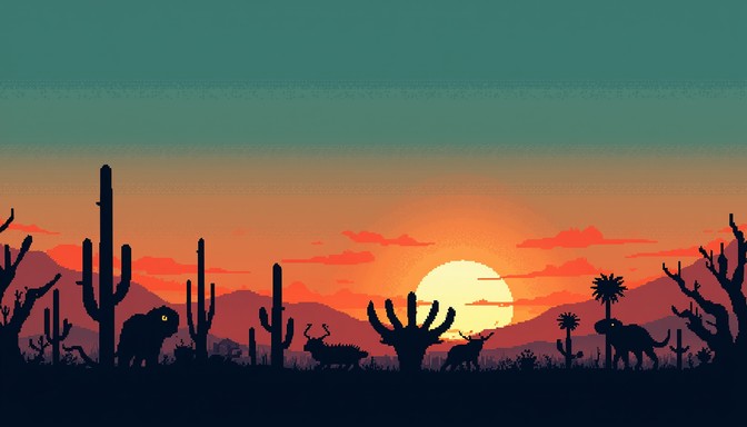 Free Desert Sunset Silhouettes Image - Desert, Sunset, Cacti | Download ...