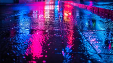 Free Neon Rainy Night Image - Neon, Rain, City | Download at StockCake
