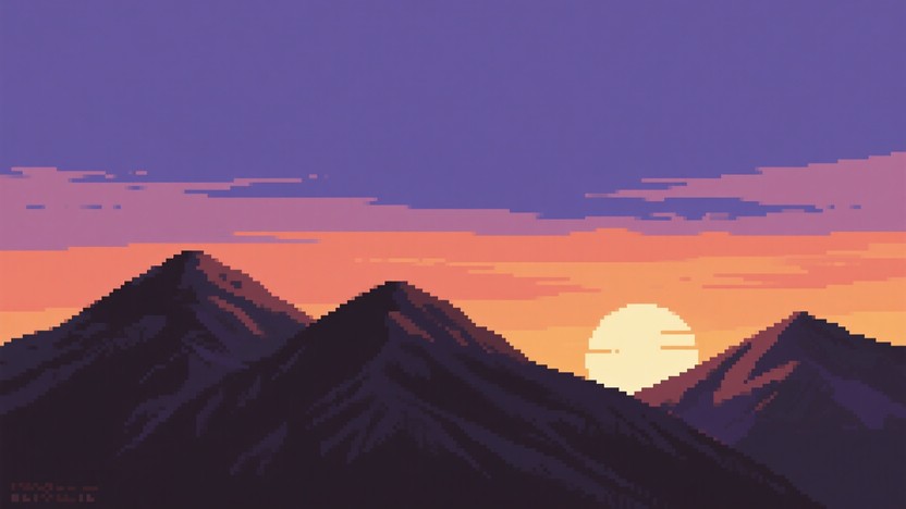 Free Pixelated Mountain Sunrise Image - Pixelart, Mountains, Sunrise ...