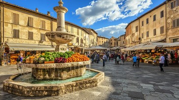Free Bustling market square Image - Market, Fruits, Vegetables ...