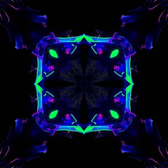 Free Glowing Tech Kaleidoscope Photo - Kaleidoscope, Symmetrical, Neon ...