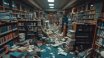 Library Paradox Free Chaotic Library Scene Image - Library, Books, Chaos | Download at ...