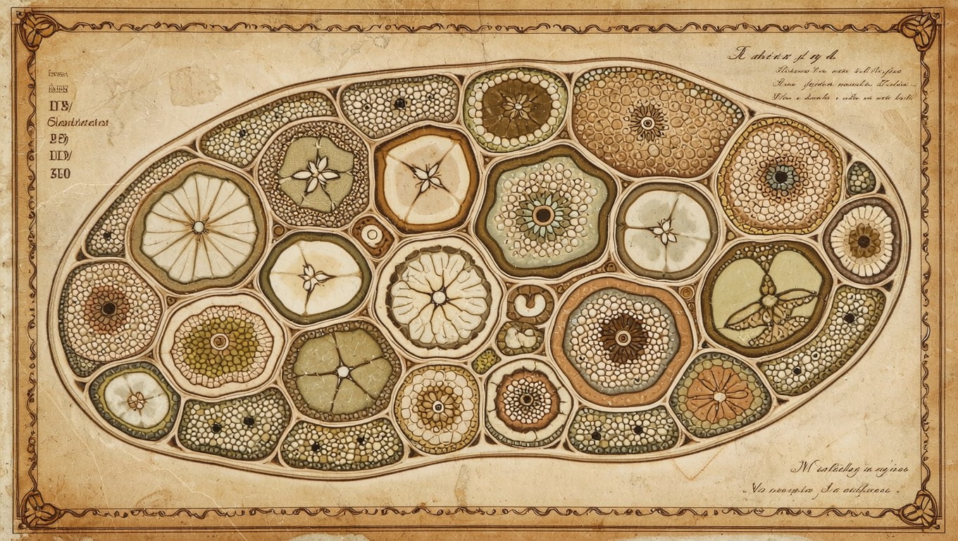 Ancient Cellular Design Free Vintage Cell Anatomy Image - Vintage, Botanical, Illustration ...