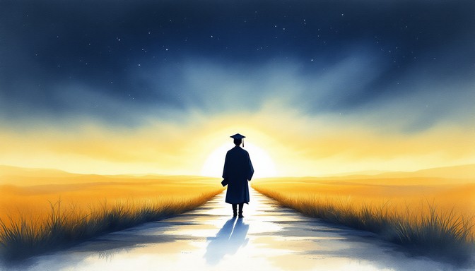 Free Future Awaits Graduate Image - Graduate, Silhouette, Watercolor ...