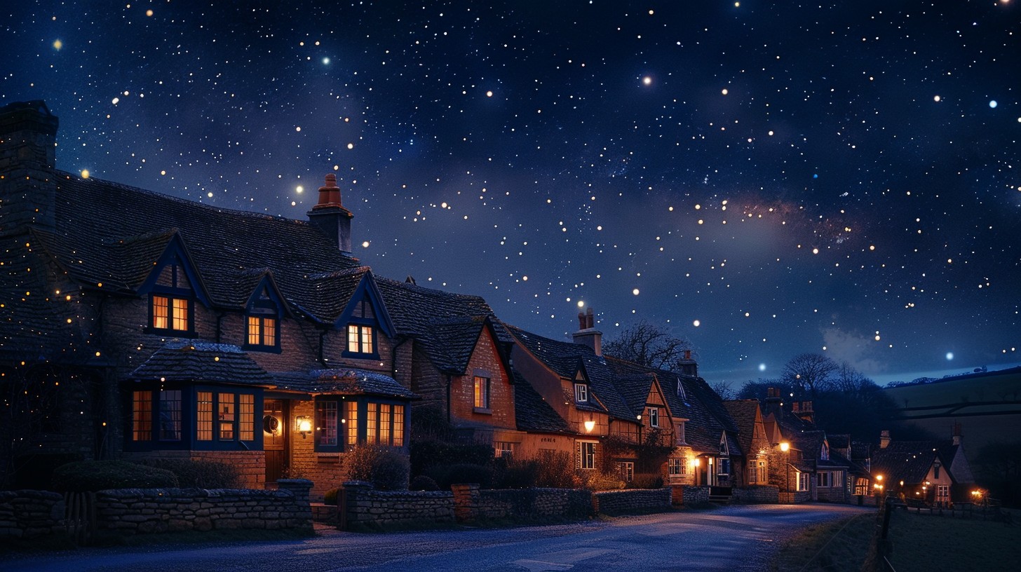 Free Starry Village Night Image - Night, Stars, Village | Download at ...