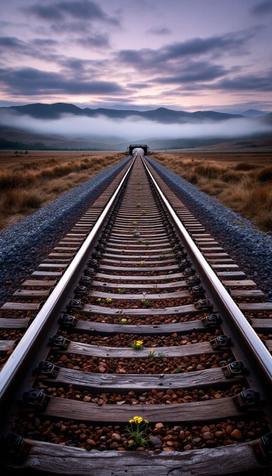 Rail Track Scene Free Cloudy Railroad Scene Image - Railroad, Clouds, Industrial ...
