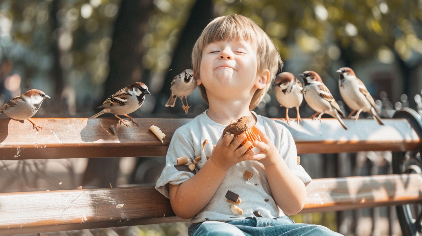 Free Joyful Bird Encounter Image - Child, Birds, Sparrows | Download at ...