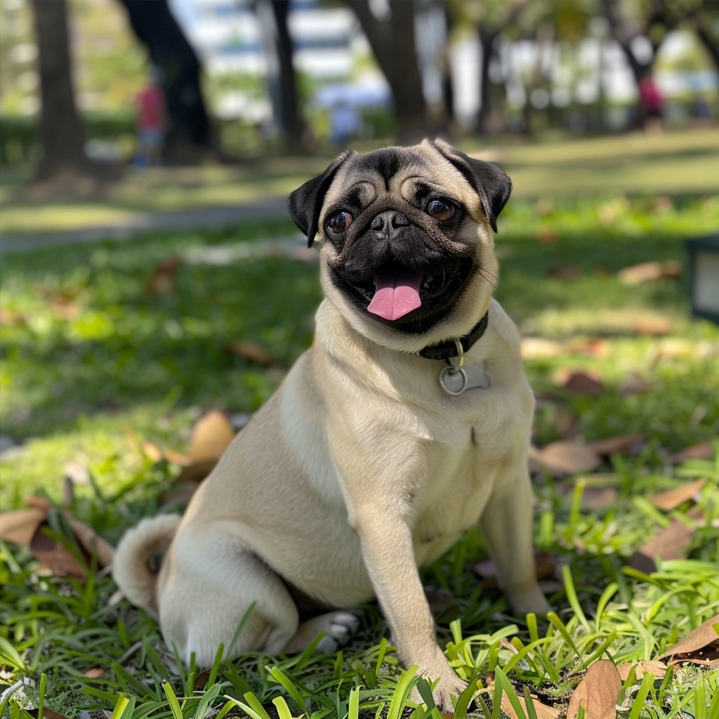 Pug Happy Spring Free Happy Pug Outdoors Image - Pug, Dog, Outdoors | Download at StockCake