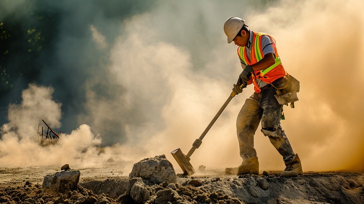 Resoulte Process Free Worker Amid Dust Image - Construction, Worker, Dust | Download at ...