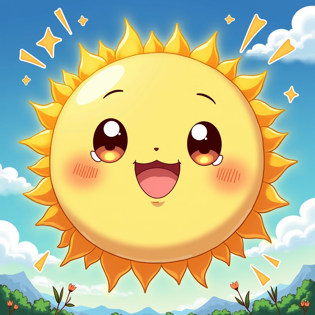 Free Happy Anime Sun Image - Sun, Kawaii, Anime | Download at StockCake