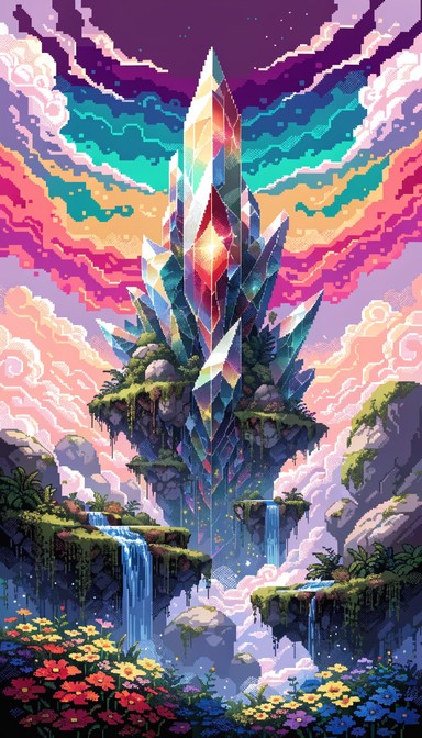 Free Pixel Fantasy Realm Image - Pixel, Tower, Crystal | Download at ...
