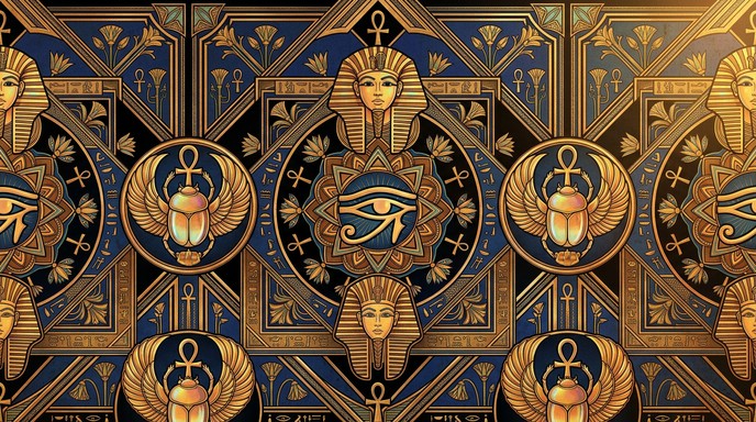 Pharoic Patterns Free Egyptian Golden Pattern Image - Egyptian, Pharaoh, Pattern ...