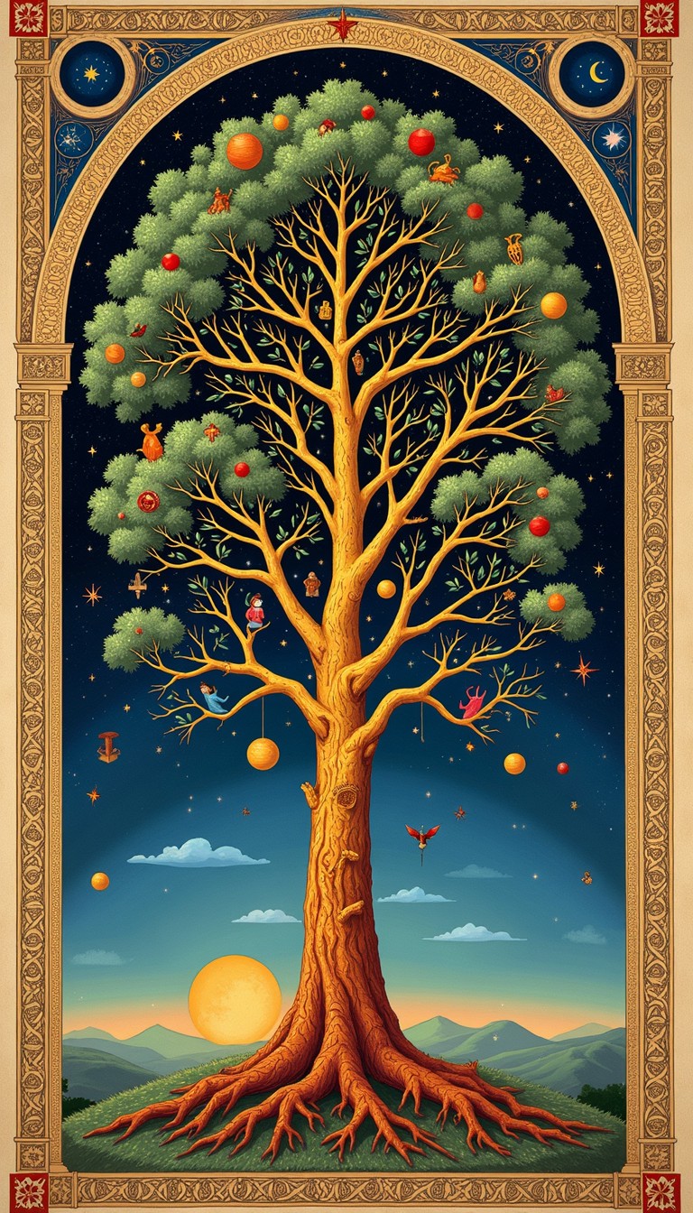 Free Cosmic Tree Illuminated Image - Tree, Cosmic, Medieval | Download ...