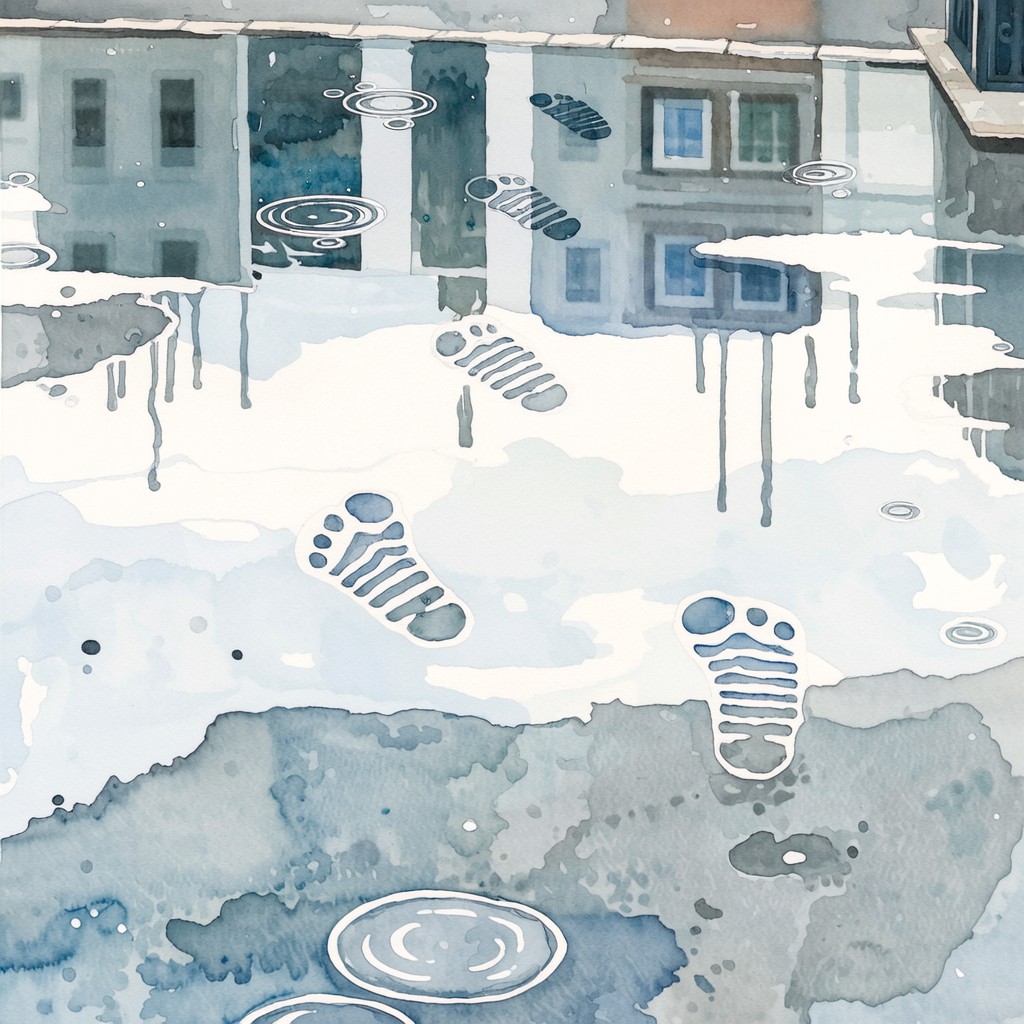 Free Fading Footsteps Rain Image - Watercolor, Footprints, Rain ...