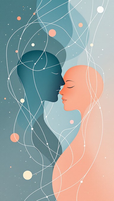 Two Souls Interlinked Free Twin Souls Connected Image - Illustration, Minimalist, Silhouettes ...