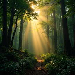 Free Magical Forest Light Image - Forest, Sunbeams, Path | Download at ...