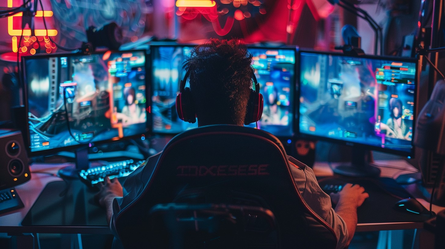 Free Gamer Playing Intensely Image - Gamer, Gaming, Neon | Download at ...