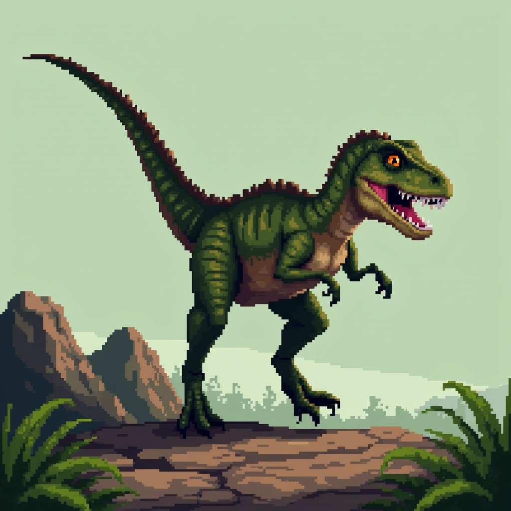 Free Prehistoric Pixel Predator Image - Velociraptor, Dinosaur ...