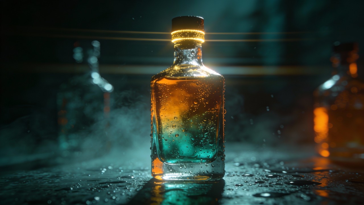 Free Amber Emerald Glow Image - Bottles, Glass, Liquid | Download at ...