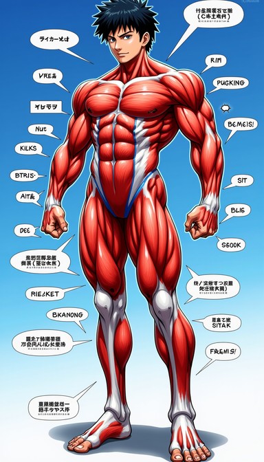 Free Muscular Anatomy Illustrated Image - Anatomy, Muscles, Manga ...