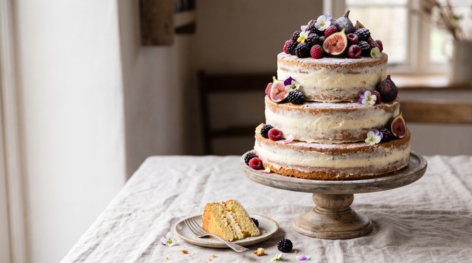 Download Rustic Berry Cake Image - Cake, Dessert, Berries | StockCake