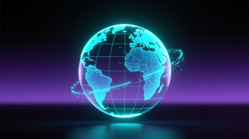 Futuristic Glowing Globe