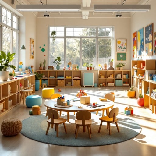Warm preschool classroom