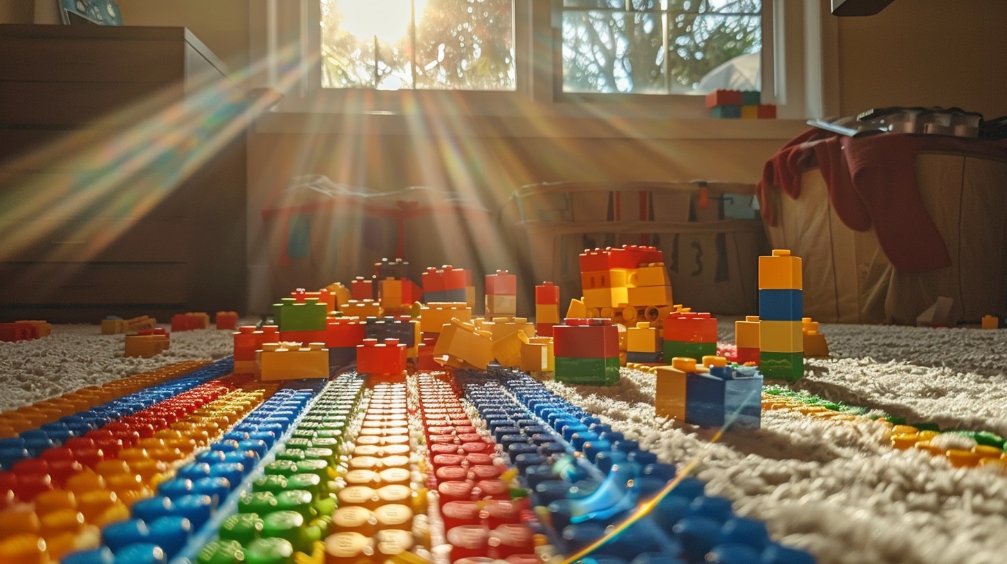 Free Colorful building blocks Image - Sunlight, Playroom, Building ...