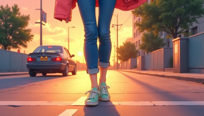 Free Sunset Street Style Image - Denim, Sunset, Anime | Download at ...
