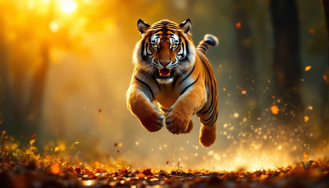 Tiger Back Drop Free Leaping Tiger Ablaze Image - Tiger, Leaping, Majestic | Download ...