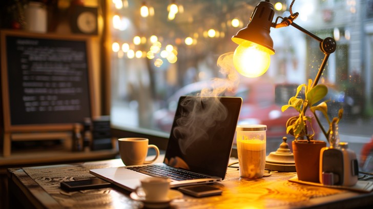 Free Cozy Workspace Aroma Image - Café, Coffee, Laptop | Download at ...
