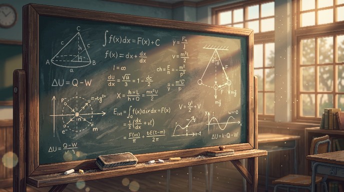 Smudged Math Free Vintage Classroom Board Image - Vintage, Classroom, Blackboard ...