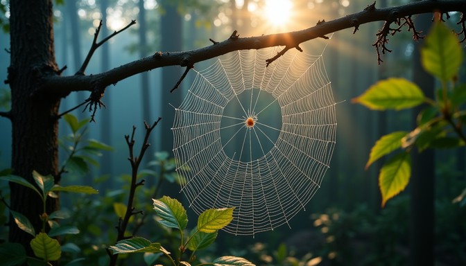 Free Dewy Web Sunrise Image - Spiderweb, Dew, Forest | Download at ...