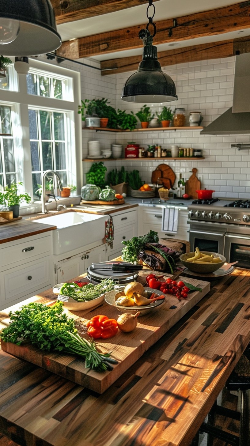Free Bright Kitchen Interior Image - Kitchen, Vegetables, Sunlight ...